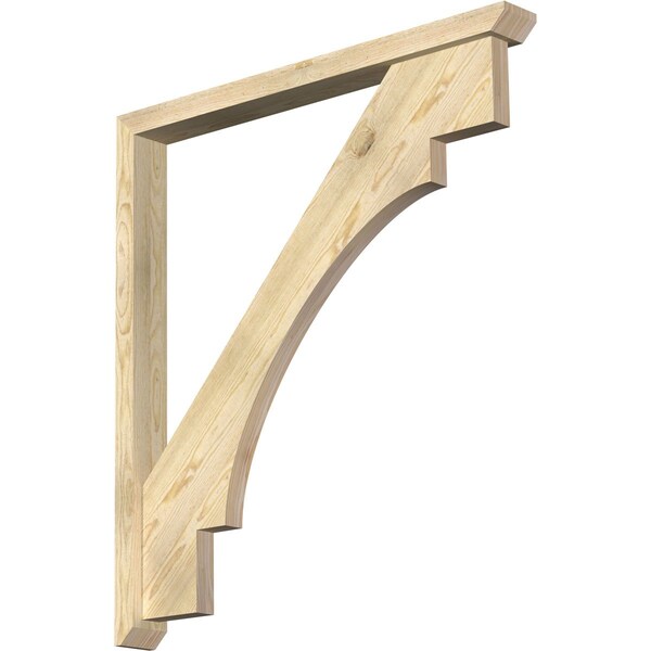 Ekena Millwork Merced Slat Rough Sawn Bracket w/ Offset Brace, Douglas Fir, 4"W x 40"D x 44"H BKT0402X40X44MRC06RDF - main